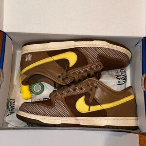 Undefeated Nike Dunk pack Brown and Yellow Men's Sneakers